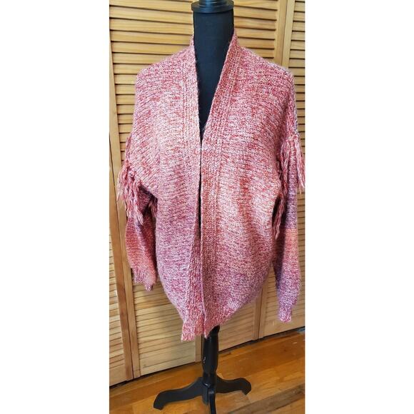 Frye and Co. Pink Ombre Knit Open Cardigan Sweater Womens Long Sleeve Size Large - Picture 1 of 12
